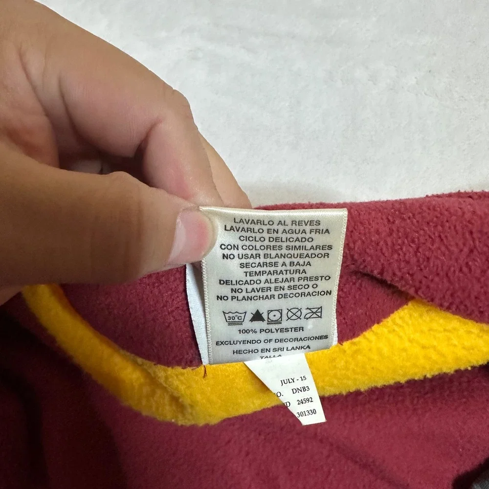 Vintage NFL Washington Redskins Full Zip Fleece Jacket XL Burgundy Yellow Retro
